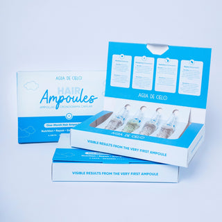 ampollas capilares de agua de cielo azul