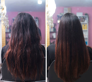 before and after agua de cielo hair care