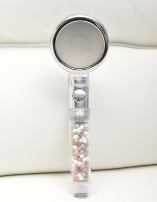 water softener shower head with minerals